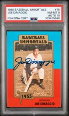 JOE DIMAGGIO 1980 BASEBALL IMMORTALS PSA/DNA ON CARD AUTO 8/10 ! *HIGHEST GRADED