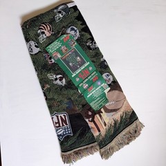 Vintage NFL Helmet Woven Tapestry Christmas Tree Throw Blanket USA Made