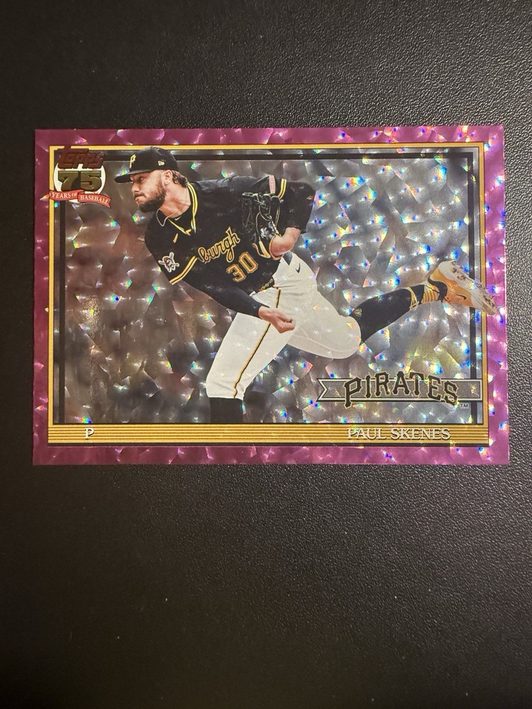 2026 Topps Series 1 Paul Skenes #T91-50 1991 Pink Crackle Foil Pirates