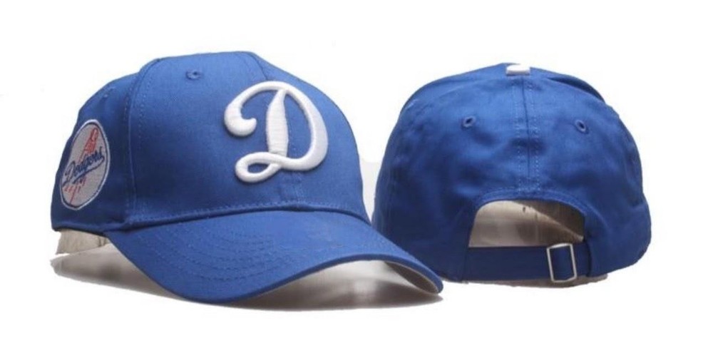 LA Dodgers Hat Blue Curved Brim Adjustable Strapback Cap D Logo Baseball Hat