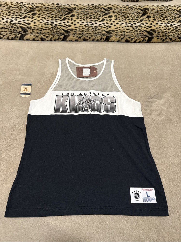Mitchell and Ness Los Angeles Kings Nhl Hockey Tank Top Jersey black white gray
