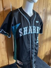 Vintage Women’s Sharks LS Baseball Jersey Adult XL Black Teal