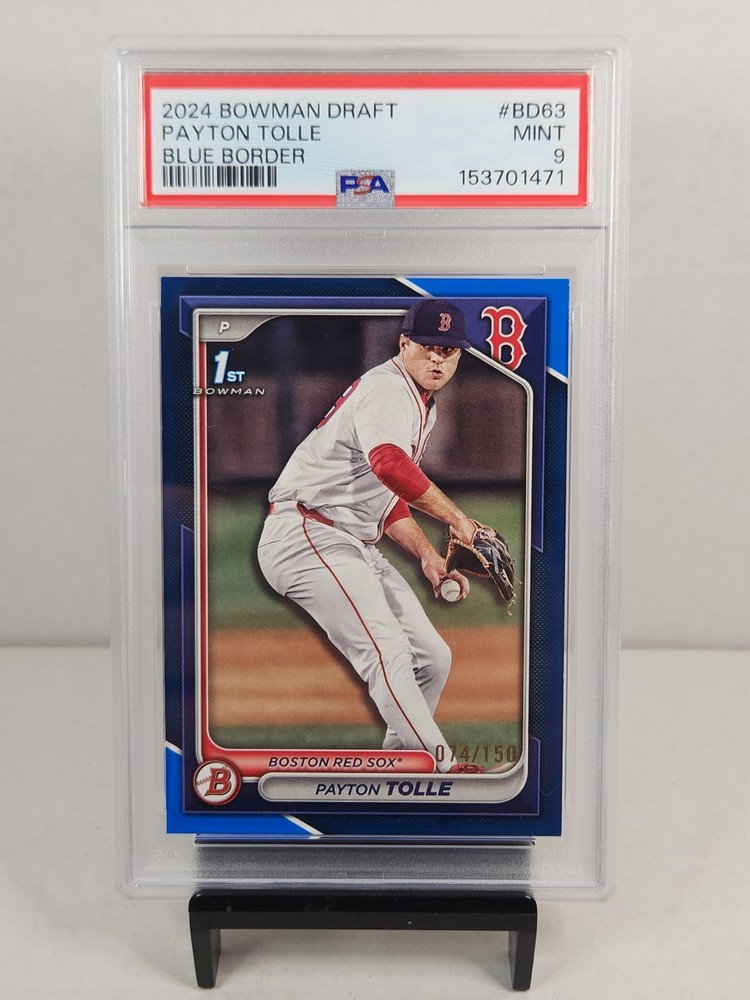 2024 Bowman Draft BD63 Payton Tolle Blue Border /150 PSA Mint 9 Red Sox POP 2