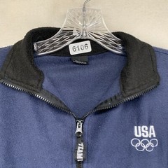 Vintage Olympics Fleece Men’s Size Large Embroidered Front Logo Blue Full Zip