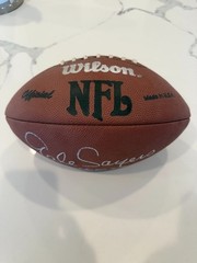 Gale Sayers Signed Wilson NFL Football HOF 77 Autographed Chicago Bears No COA