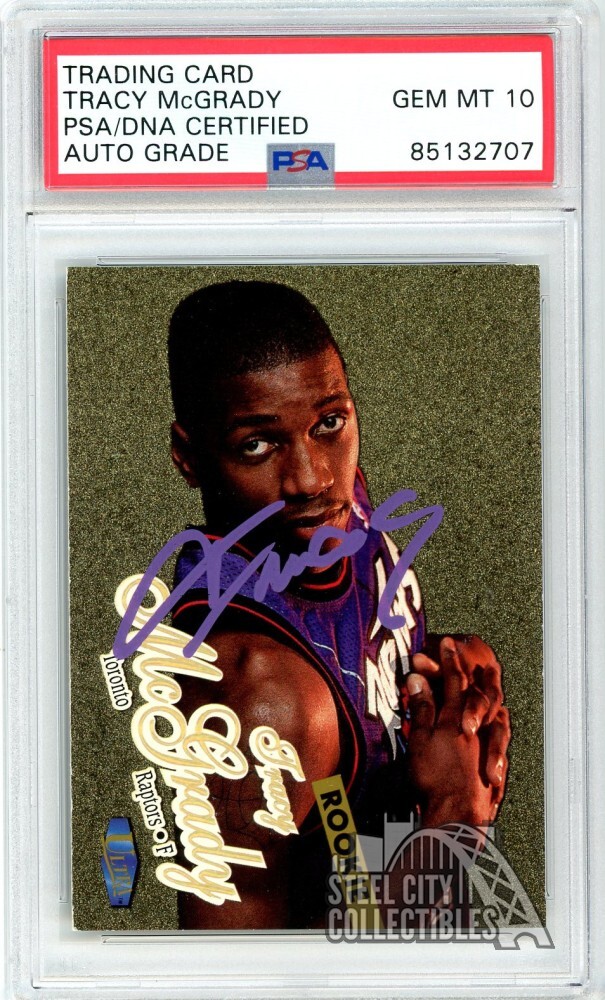 Tracy McGrady 1997-98 Fleer Ultra Autograph Rookie Card 138G PSA/DNA 10 (Purple)