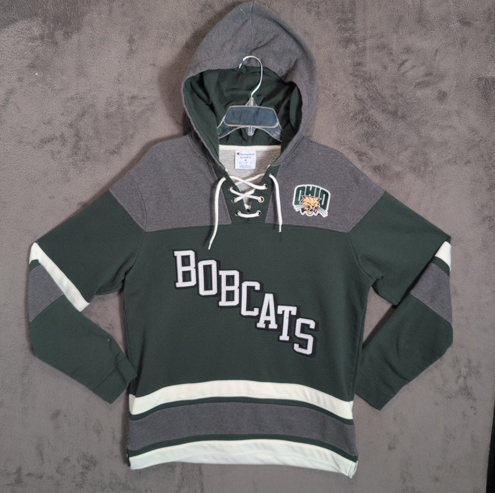 Ohio Bobcats Jacket Adult Medium Green Pullover Stitched Logo Champion NCAA Mens