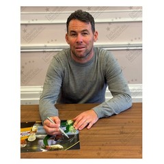 Sir Mark Cavendish and Tadej Pogacar Signed Cycling Photo. Deluxe Frame