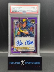 2024 Bowman – Chrome Pros Auto Luke Adams #CPA-LA Purple Ref 115/250 PSA 9