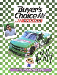 RYAN MCGLYNN NASCAR TRUCK SERIES Autographed HERO CARD 1999