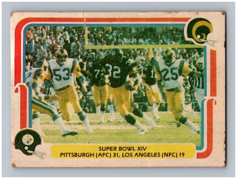 1980 Fleer NFL Team Action Super Bowl XIV #70 Pittsburgh AFC Los Angeles NFC