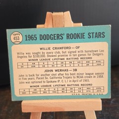 Topps 1965 Dodgers Rookie Stars Willie Crawford John Werhas #453 Rookie