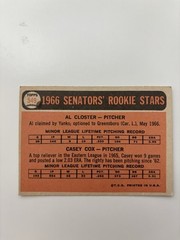 1966 Washington Senators Rookie Stars Cox Closter Baseball Card #549 High Number