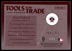 2002 Absolute #TT-41 Garret Anderson Tools of Trade Materials #/250 Angels