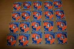 Lot of (20) Denver Broncos Iron/Sew On Embroidered Patches 1 3/4 » x 1 3/4 »