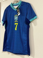 Brasil Vinicius Junior #7 Soccer Jersey Blue Unisex Adult