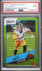 2021 TJ T.J. Watt Panini Classics Premium Edition Green #20/20 #37 PSA 9