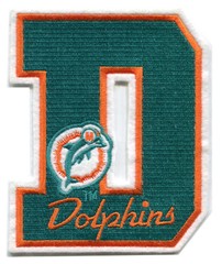 MIAMI DOLPHINS NFL FOOTBALL VINTAGE 5&Prime; LETTER LOGO TEAM PATCH