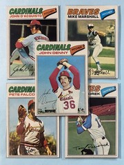 1977 Topps Baseball Lot (5) Cards #19, 48, 205, 263 & 541 John Denny