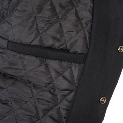 NY Yank-ees Black Wool and Leather Sleeves Varsity Bomber Jacket For Men