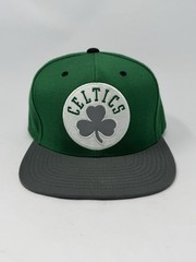 Boston Celtics Mitchell & Ness Green Dark Grey XL Logo SnapBack Hat Cap