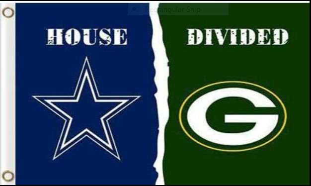 Dallas Cowboys vs Green Bay Packers House Divided Flag 3×5 FT Football Flag
