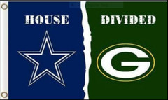 Dallas Cowboys vs Green Bay Packers House Divided Flag 3×5 FT Football Flag