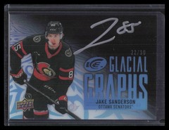 Jake Sanderson Auto 2024-25 Upper Deck Ice #GG-3 Glacial Graphs Black #/50
