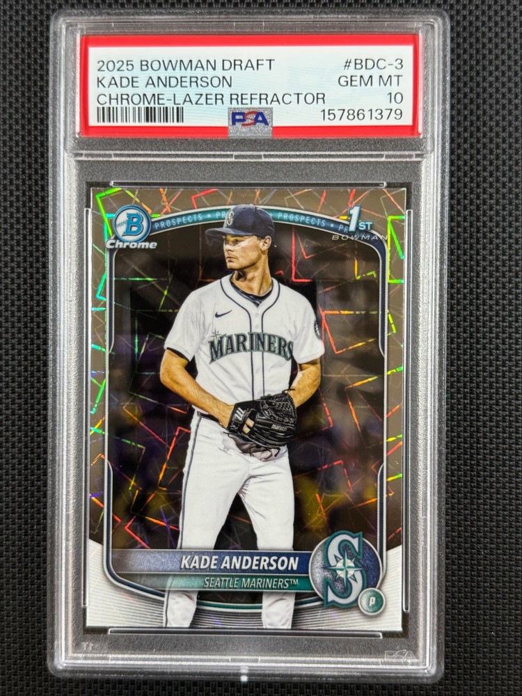 Kade Anderson PSA 10 2025 Bowman Draft Chrome Lazer Refractor #BDC-3 Mariners