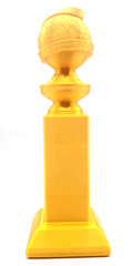 Replica Golden Globe Award -Full Size 11&Prime; 3D Printed Trophy in Silk Gold PLA