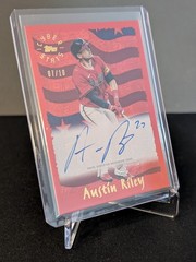 2025 Tops Archives – Austin Riley Cyber Stats 1995 Red On Card Auto /10 #95CA-AR