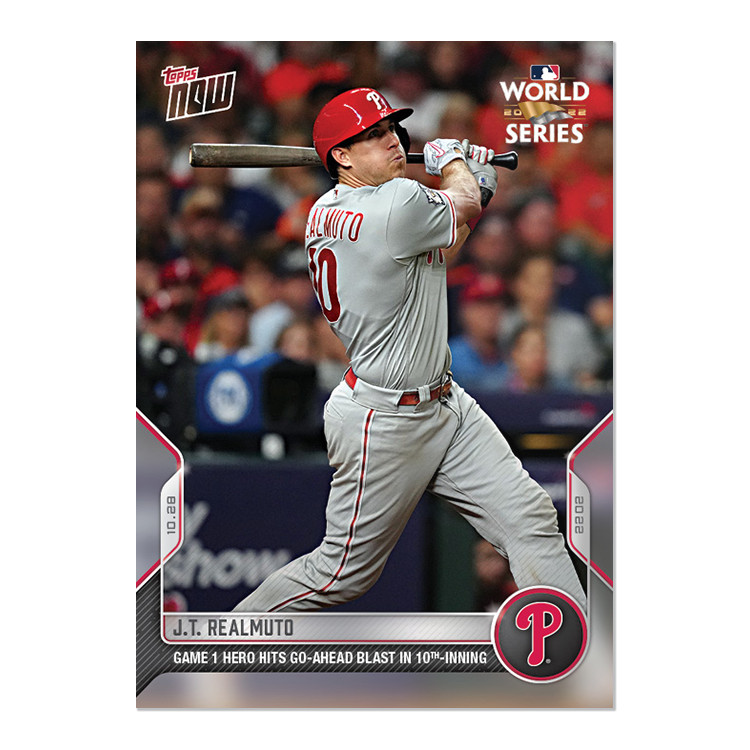 J.T. Realmuto-2022 MLB TOPPS NOW Card 1136 WORLD SERIES Game 1 WS In Hand