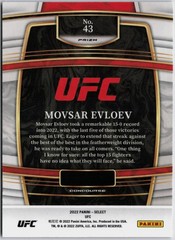 2022 Panini Select UFC #43 Movsar Evloev Silver Prizms