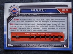 2019 Bowman Draft Chrome #BDC-92 Tim Tebow New York Mets Baseball Card