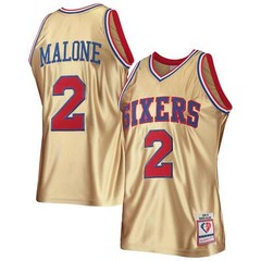 Moses Malone 75th Anniversary 1982/83 Hardwood Classics Swingman Jersey – Gold