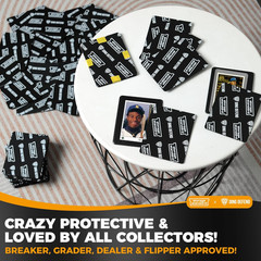 **110 Pack Trading Card Shipping Protectors 3.5×4.5&Prime; Black Rounded Corners**