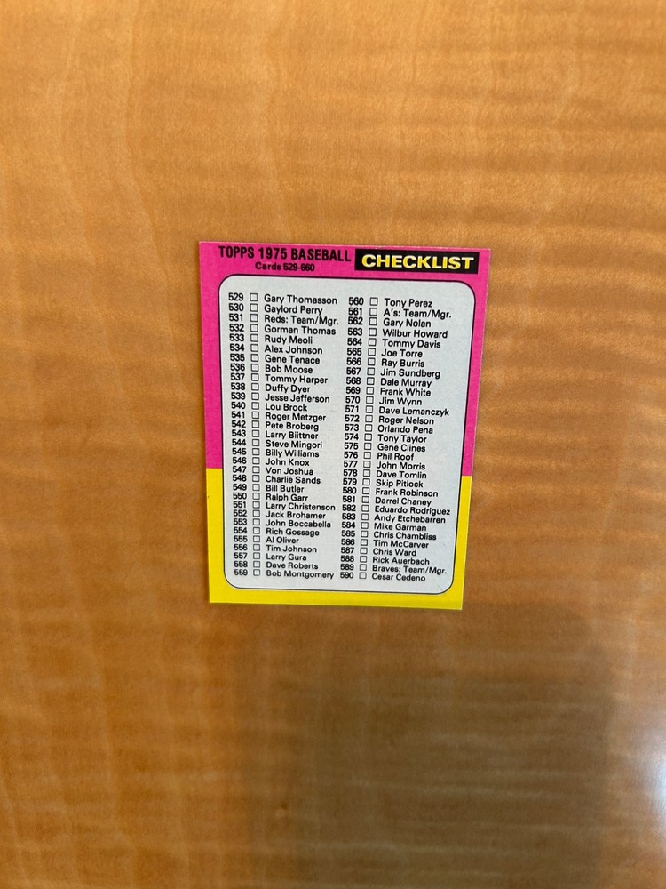 1975 TOPPS BASEBALL MINI #646 CHECKLIST 529-660!! (TRIMMED) $1 SHIPPING!!