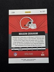 2025 Panini Revolution Football Mason Graham #227 Blue Storm /549 (RC) Browns