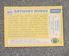 1982 Topps – Anthony Munoz #51 (RC) Cincinnati Bengals HOF 🏈