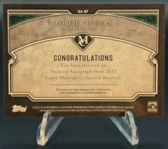 Topps 2017 Museum Collection Archival Autographs Rollie Fingers AA-RF /199