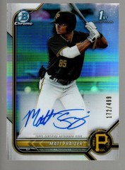 2022 Bowman Chrome Prospect Autographs Refractors #CPAMF Matt Fraizer 172/499