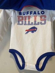 Buffalo Bills Baby One Piece Bodysuit 2 Pack NFL Newborn 3-6m White Blue Red NWT