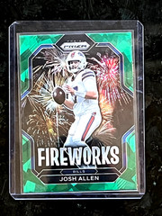 Josh Allen 2022 Panini Prizm FIREWORKS Green Cracked Ice Buffalo Bills #F-8