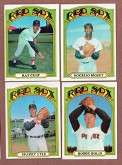 1972 Topps (4) Red Sox #2 Culp #113 Moret #256 Lyle #266 Bolin (EX)