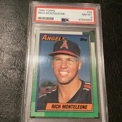 Rich Monteleone 1990 Topps Baseball Card #99 PSA 8 NM-MINT LOW POP CA LA Angels
