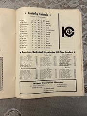 ABA Texas Chaparral’s Official Program Vs Kentucky Colonels￼November 27, 1970