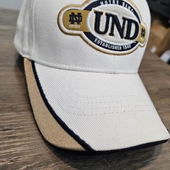 Vintage Notre Dame Strapback Hat Cap 90s White Gold Fighting Irish UND Est 1842