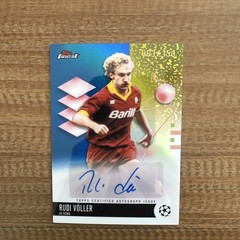 Rudi Voller 2025-26 Topps Finest UCC Blue Refractor Auto /150 AS Roma