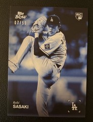 Roki Sasaki 2025 Topps Black & White Blue /50 Color Match