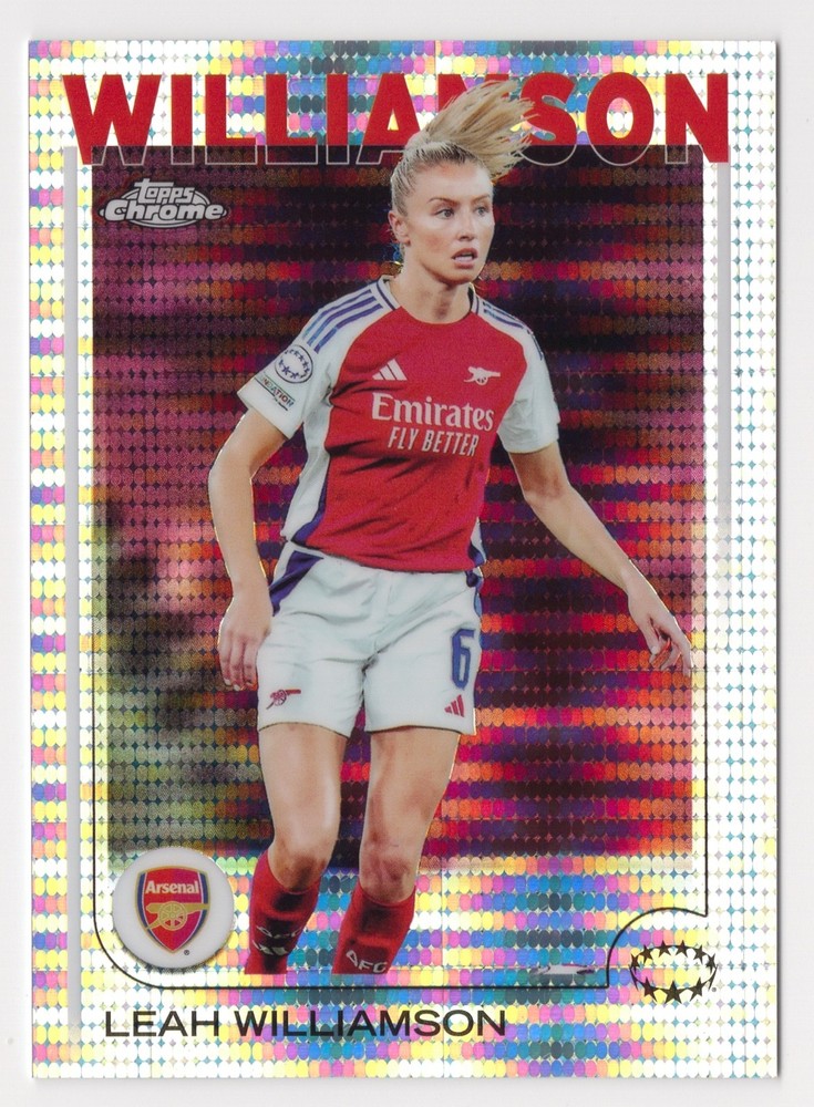 Leah Williamson 2024-25 Topps Chrome UCL Womens Soccer Pulsar Refractor #82